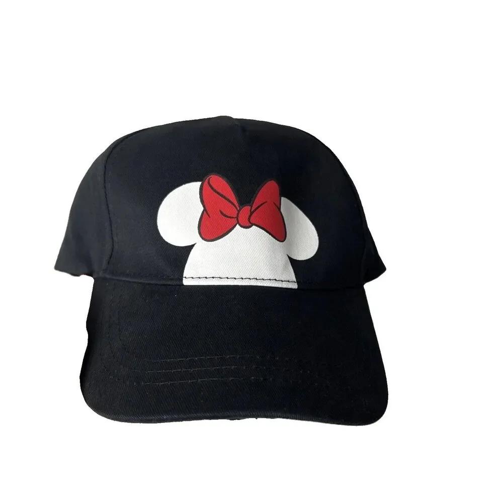 Disney Minnie Mouse Baseball Hat Black NWT Aldi Exclusive Red Bow Adjustable Cap